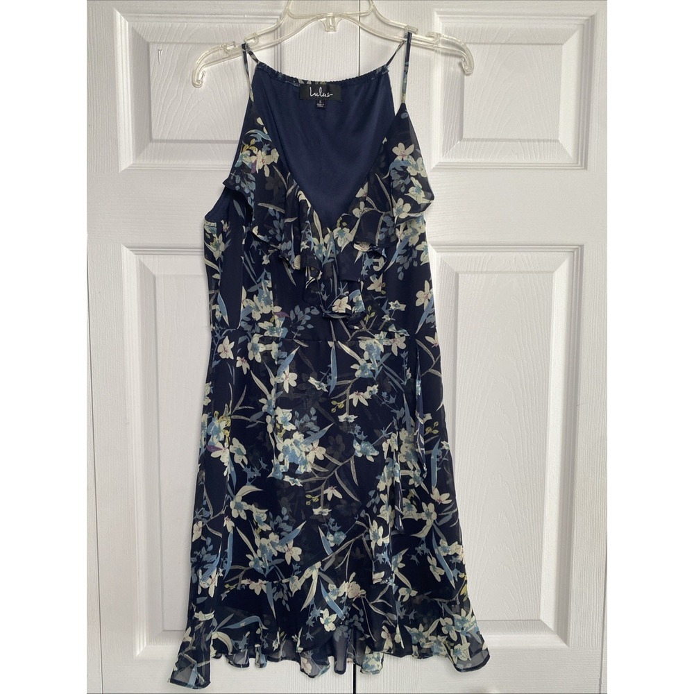 Lulus Womens Small Blue Floral Dress Belong To You Flowy
